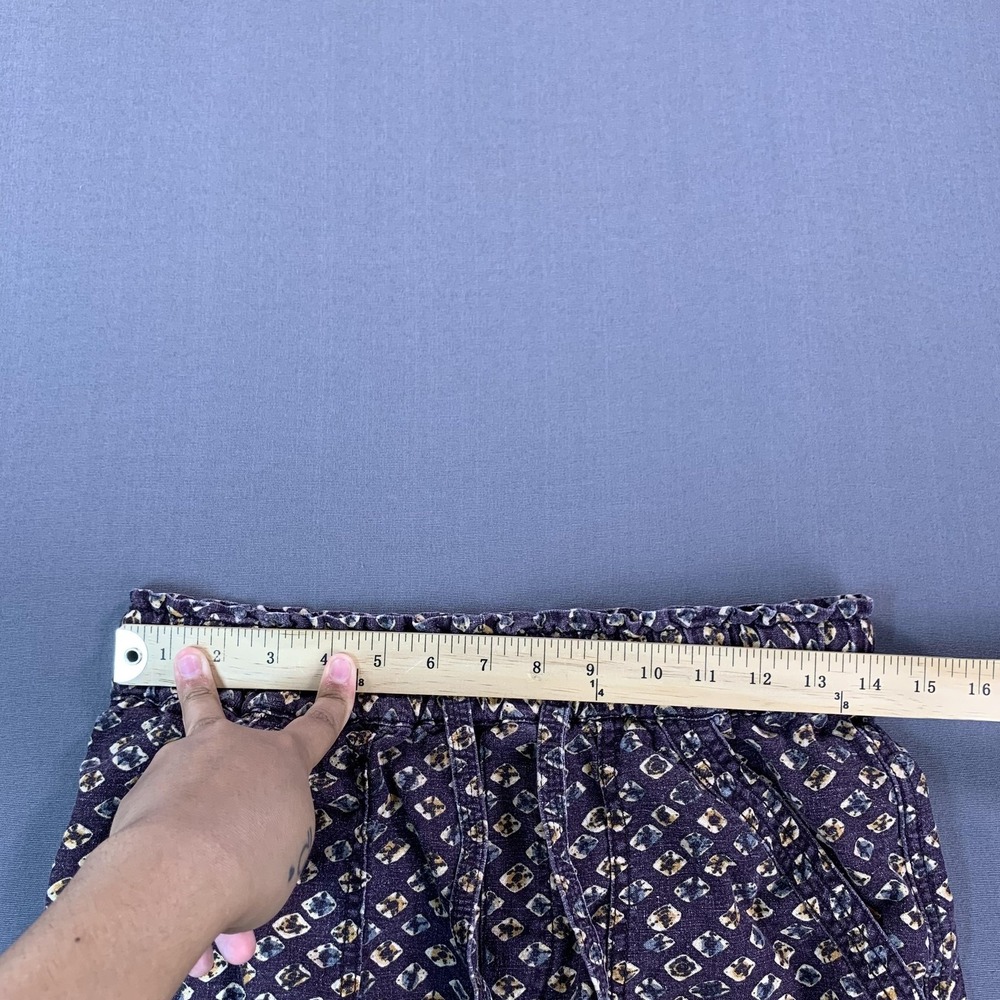 Anthropologie Pants Women XS Purple Lin Jogger Elastic Waist Cuffed Crop Geo AOP - Picture 8 of 15